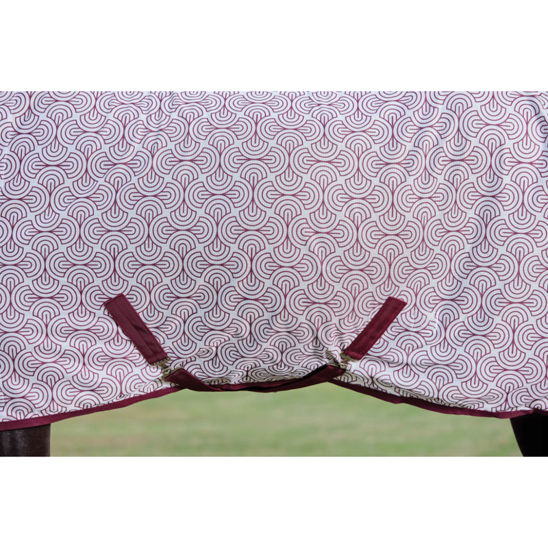 WeatherBeeta ComfiTec Limited Edition Combo Fly Sheet - White/Burgundy Bit Print-4