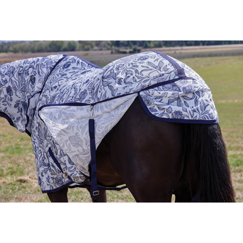WeatherBeeta ComfiTec Limited Edition Combo Fly Sheet - White/Navy Floral Print-4