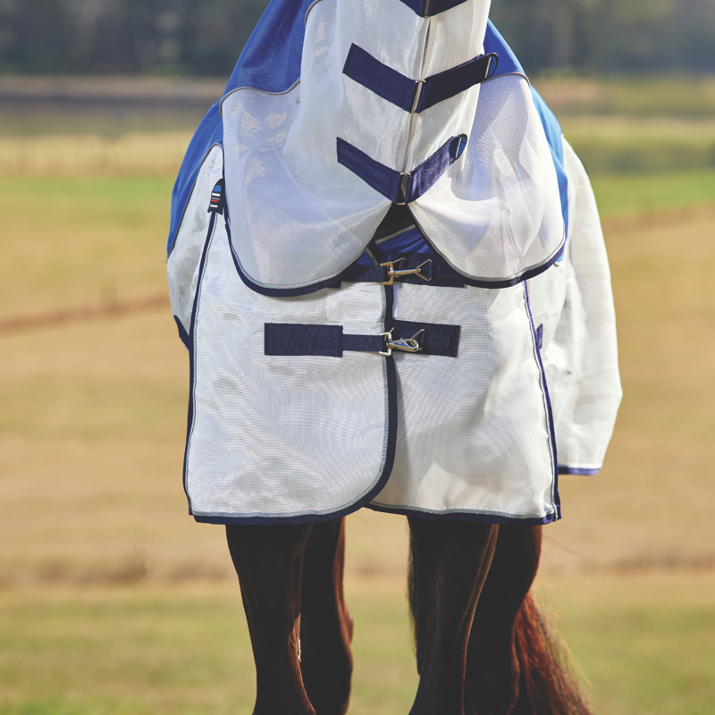 WeatherBeeta ComfiTec Duo Shield Detach-A-Neck Fly Rug - Blue/Silver/Navy-2