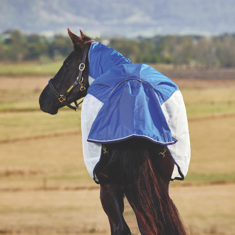 WeatherBeeta ComfiTec Duo Shield Detach-A-Neck Fly Rug - Blue/Silver/Navy-7