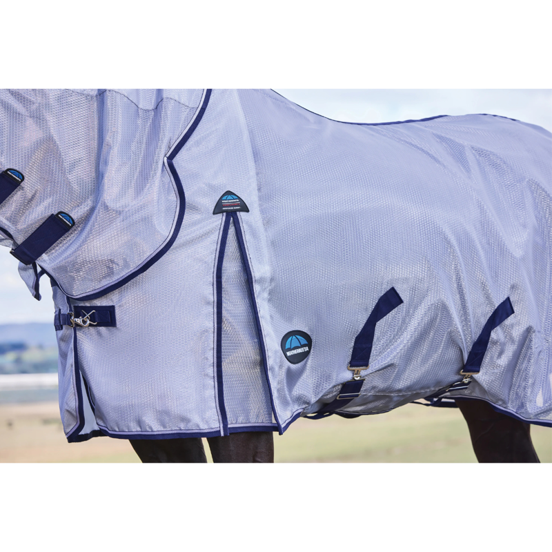 Weatherbeeta ComFiTec Hexi Shield Combo Neck Fly Rug 5ft9 - Silver/Navy/White-5