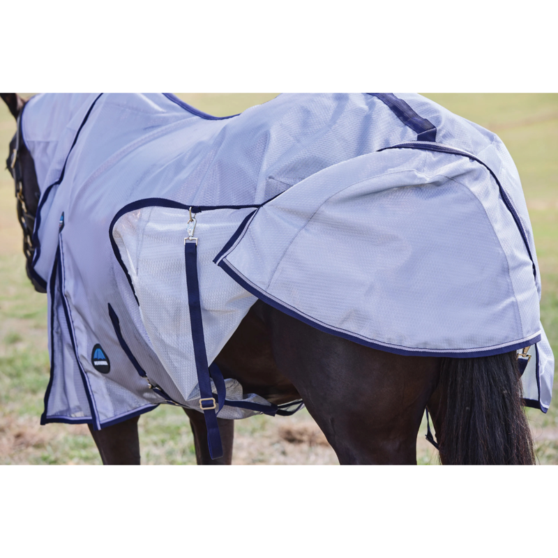 Weatherbeeta ComFiTec Hexi Shield Combo Neck Fly Rug 5ft9 - Silver/Navy/White-7