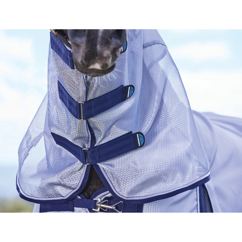 Weatherbeeta ComFiTec Hexi Shield Combo Neck Fly Rug 5ft9 - Silver/Navy/White-2