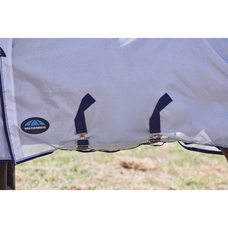 Weatherbeeta ComFiTec Hexi Shield Combo Neck Fly Rug 5ft9 - Silver/Navy/White-6