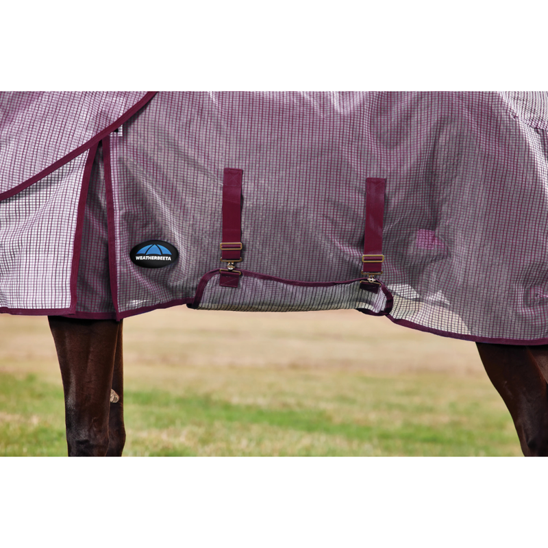 WeatherBeeta ComfiTec Ripshield Detach-A-Neck Fly Sheet - White/Burgundy-3