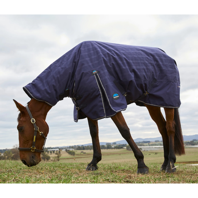 WeatherBeeta ComfiTec Prelim Turnout Combo 0g Rug - Navy Embossed Plaid-9