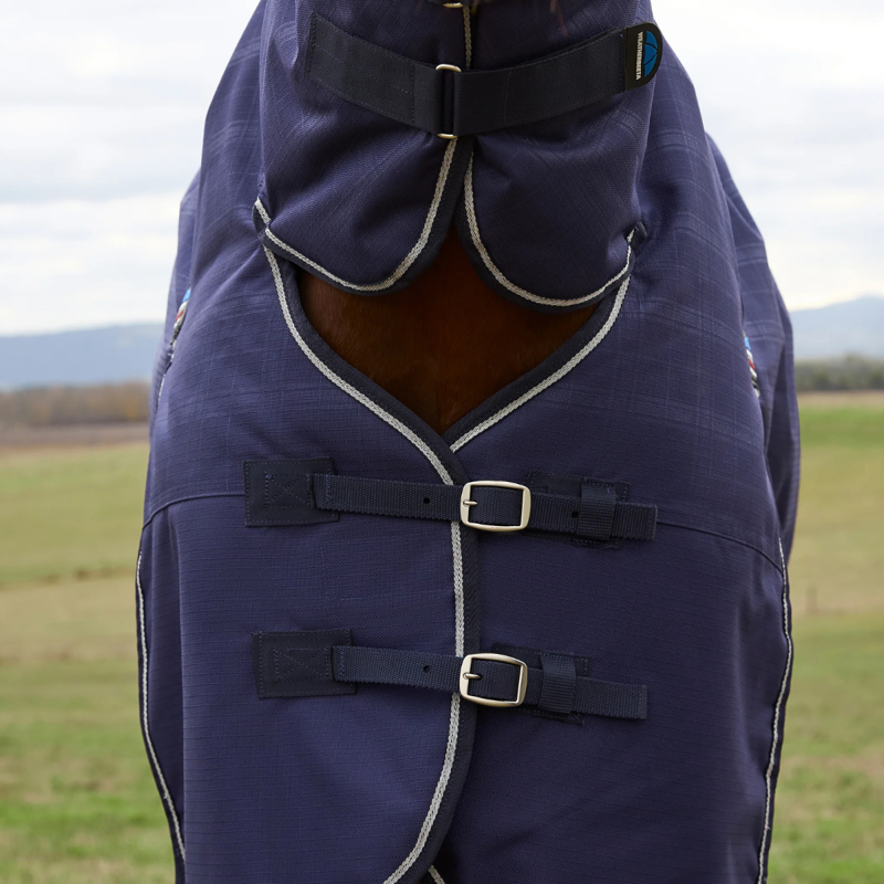 WeatherBeeta ComfiTec Prelim Turnout Combo 0g Rug - Navy Embossed Plaid-3