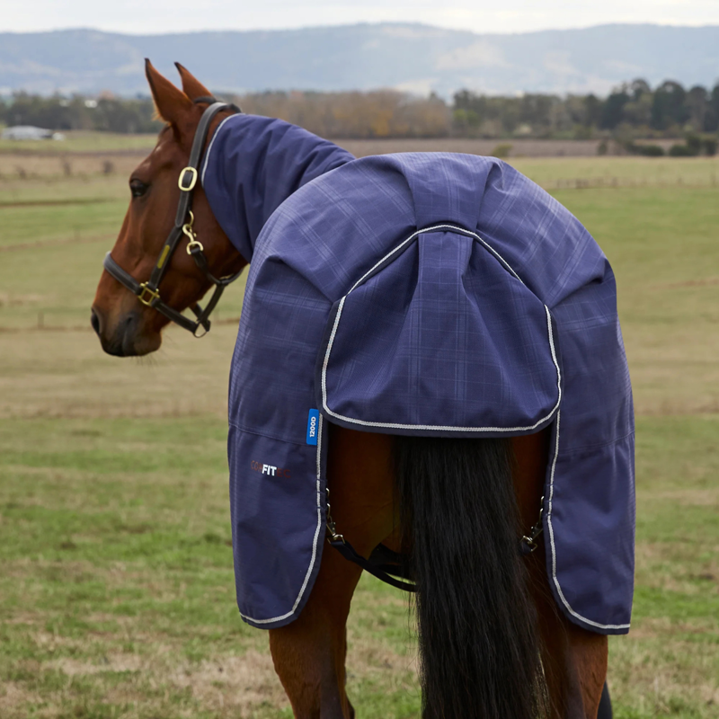 WeatherBeeta ComfiTec Prelim Turnout Combo 0g Rug - Navy Embossed Plaid-8