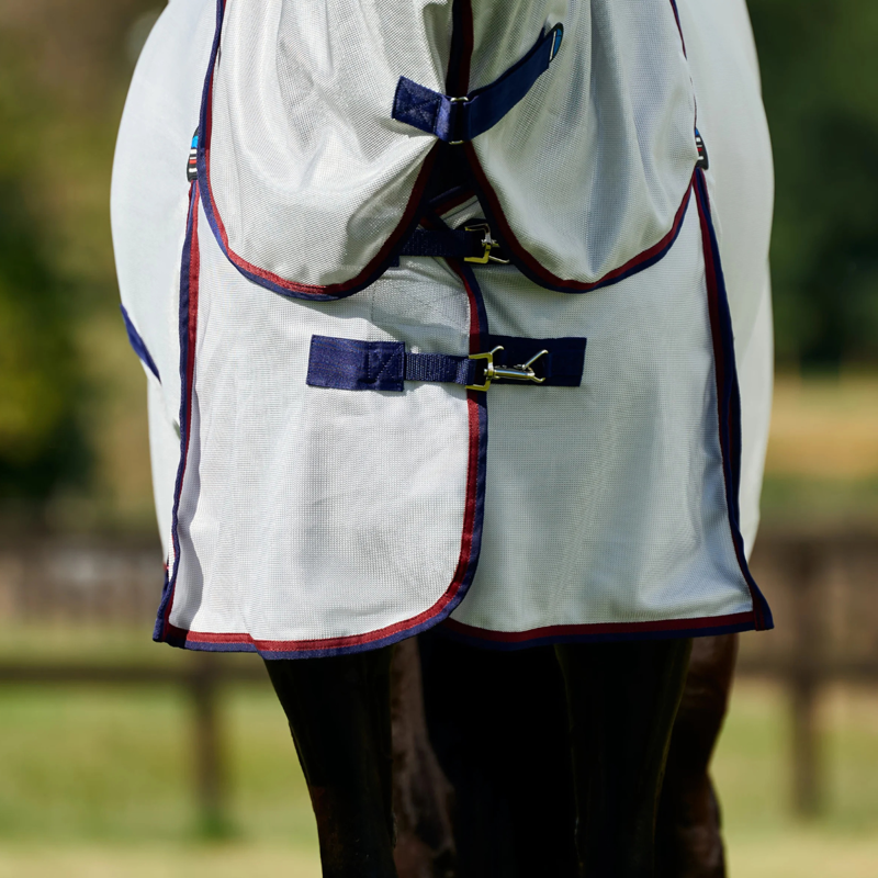 WeatherBeeta ComfiTec Airflow Detach-A-Neck Fly Sheet - Grey/Navy/Burgundy-3