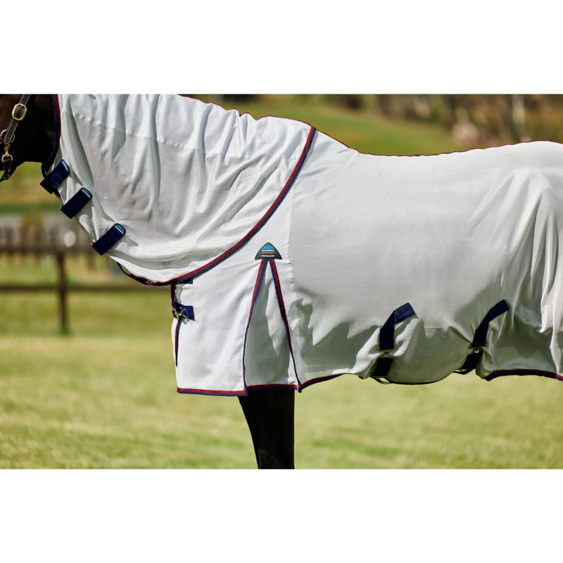 WeatherBeeta ComfiTec Airflow Detach-A-Neck Fly Sheet - Grey/Navy/Burgundy-2