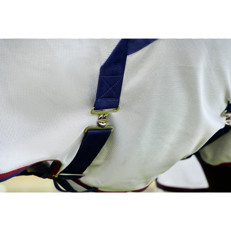 WeatherBeeta ComfiTec Airflow Detach-A-Neck Fly Sheet - Grey/Navy/Burgundy-6