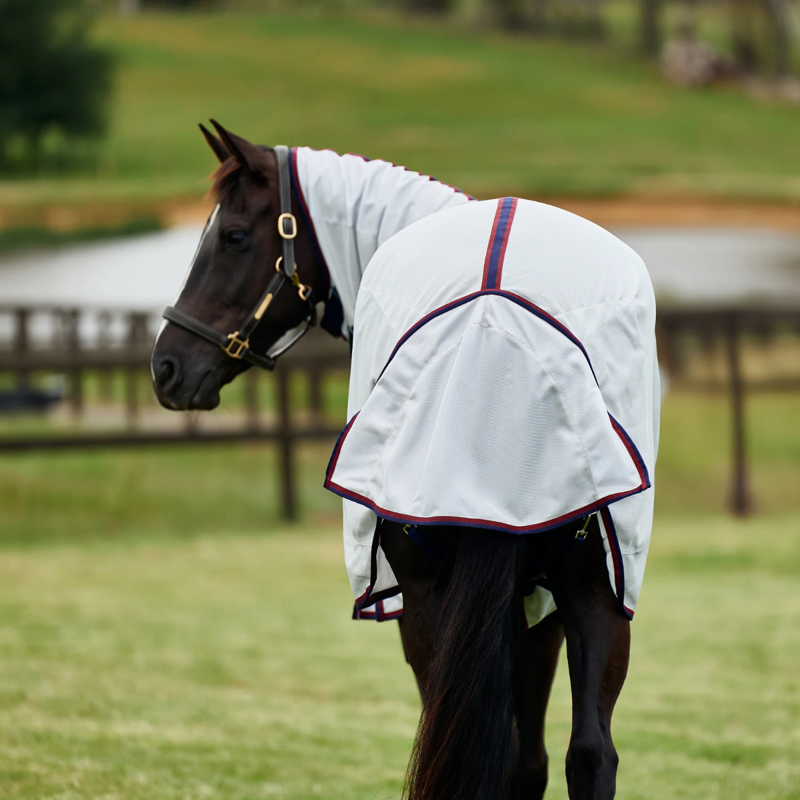 WeatherBeeta ComfiTec Airflow Detach-A-Neck Fly Sheet - Grey/Navy/Burgundy-8