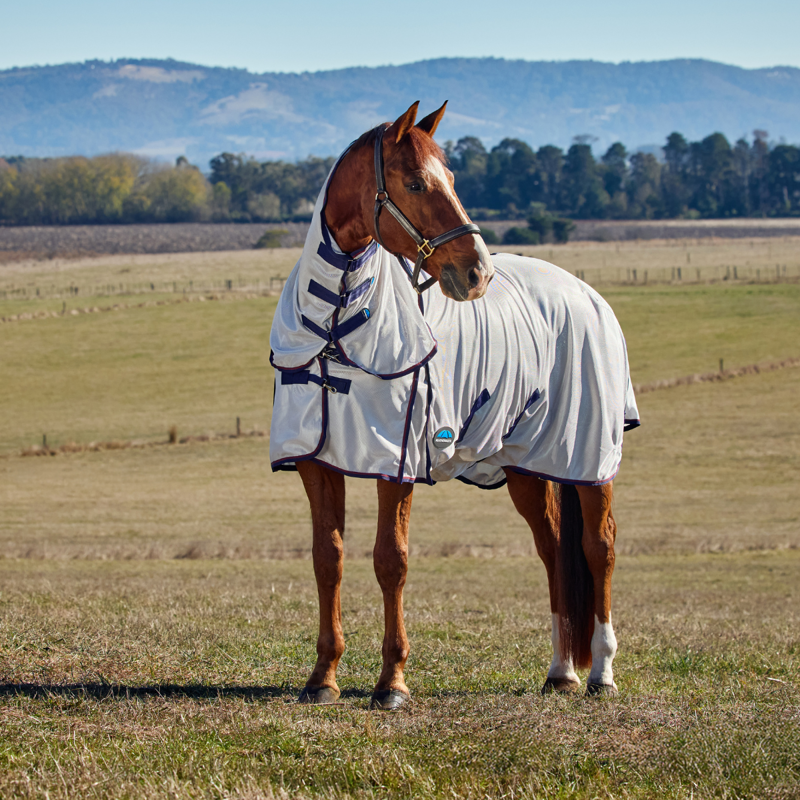 WeatherBeeta ComfiTec Airflow Combo Fly Sheet - Grey/Navy/Burgundy-1