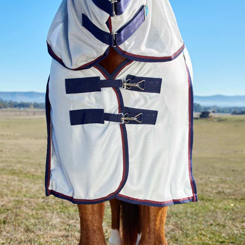 WeatherBeeta ComfiTec Airflow Combo Fly Sheet - Grey/Navy/Burgundy-5