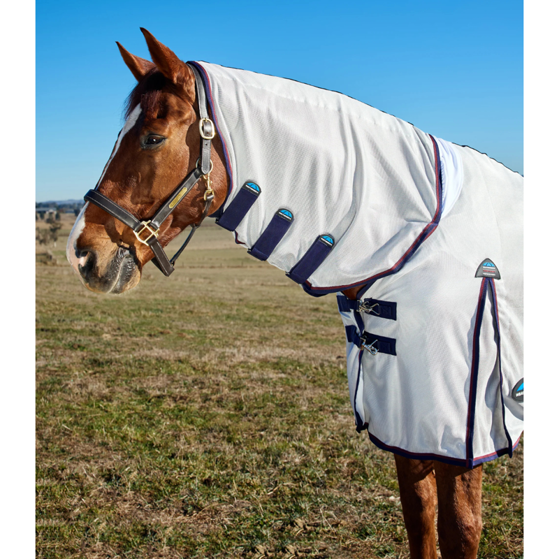 WeatherBeeta ComfiTec Airflow Combo Fly Sheet - Grey/Navy/Burgundy-2