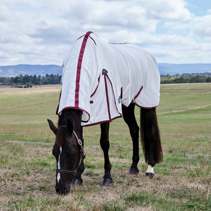 WeatherBeeta ComfiTec Essential Combo Fly Sheet - White/Burgundy-8