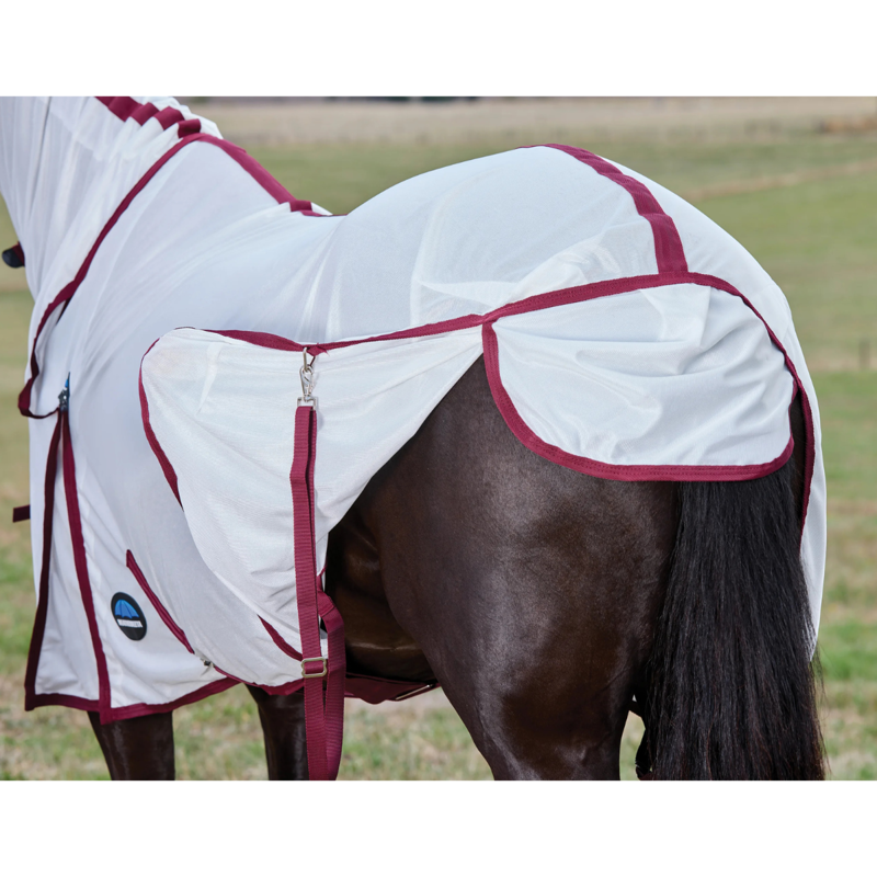 WeatherBeeta ComfiTec Essential Combo Fly Sheet - White/Burgundy-6