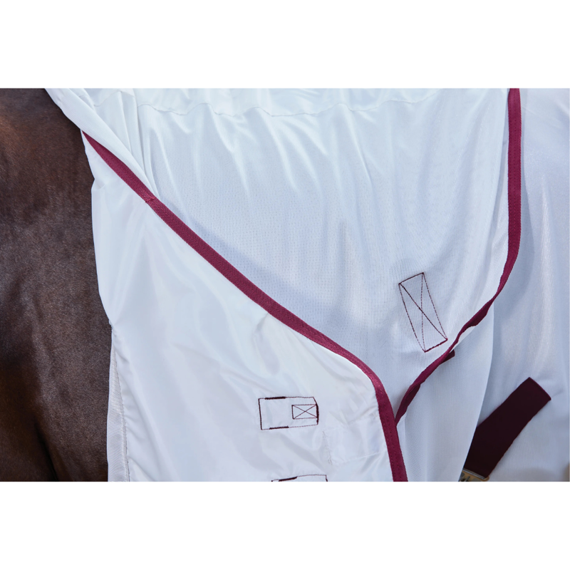 WeatherBeeta ComfiTec Essential Combo Fly Sheet - White/Burgundy-3
