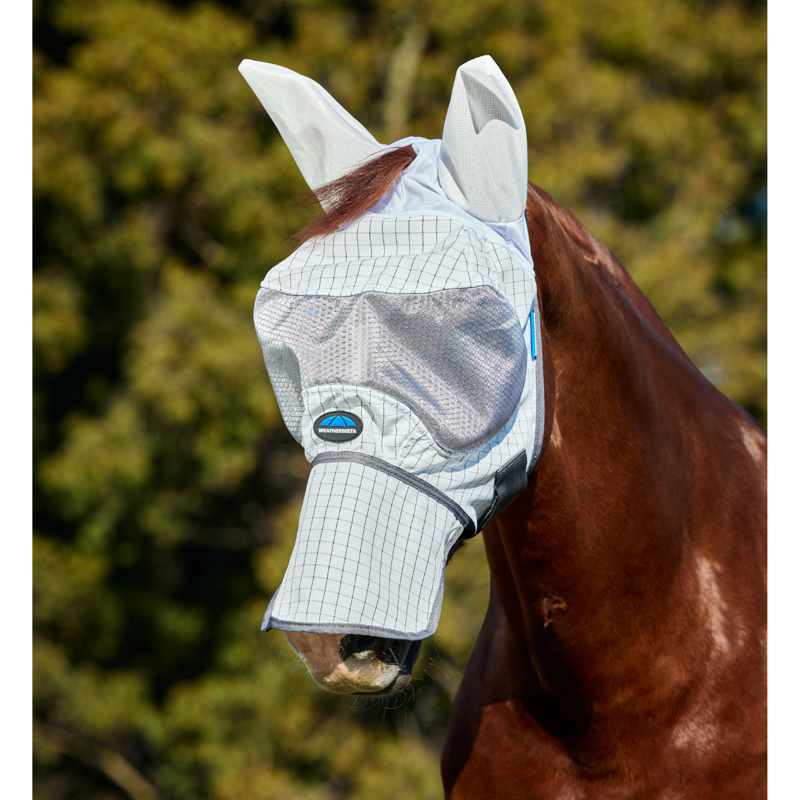 WeatherBeeta Hybrid Fly Mask - White/Charcoal
