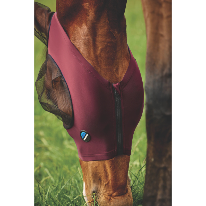 WeatherBeeta ComfiTec Deluxe Stretch Fly Mask with Ears - Burgundy/Black-1