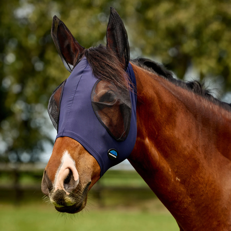 WeatherBeeta ComfiTec Deluxe Stretch Fly Mask with Ears - Navy/Black