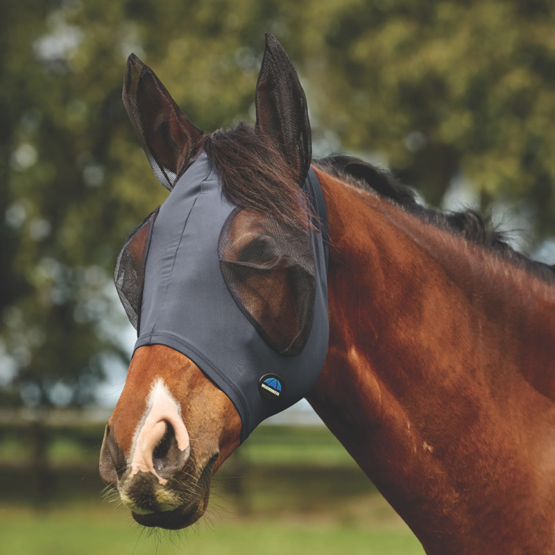 WeatherBeeta ComfiTec Deluxe Stretch Fly Mask with Ears - Charcoal/Black