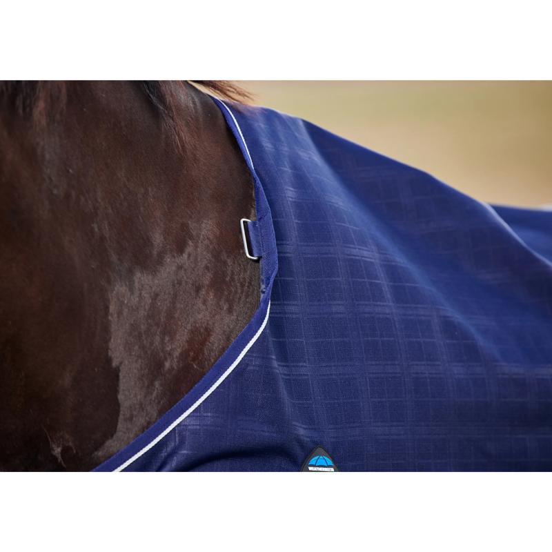 WeatherBeeta ComfiTec Prelim 0g Turnout Rug - Navy Embossed Plaid-3