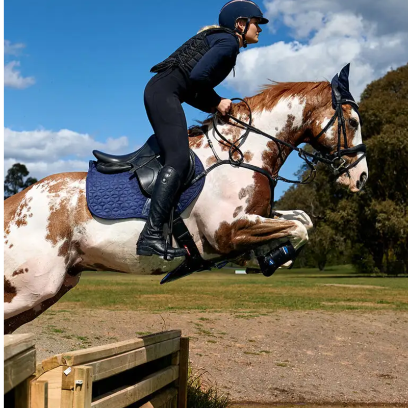 WeatherBeeta Suede Elite Air-Tec Jump Shaped Saddlepad - Navy-4