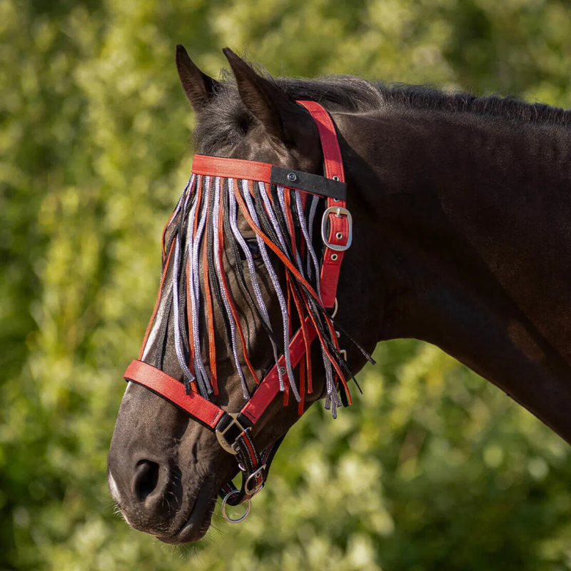QHP Anti-Fly Fringe Collection - Sunset Red-1