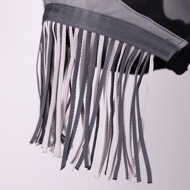Shires FlyGuard Pro Fine Mesh Fly Mask Earless and Nose Fringe - Jet-2