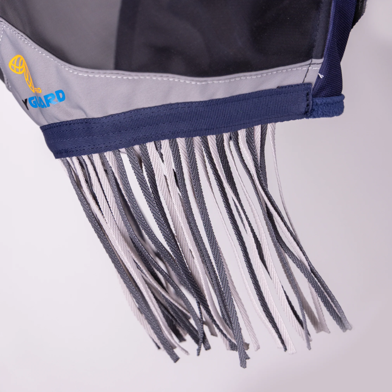 Shires FlyGuard Pro Fine Mesh Fly Mask with Ear Holes and Nose Fringe - Navy-2