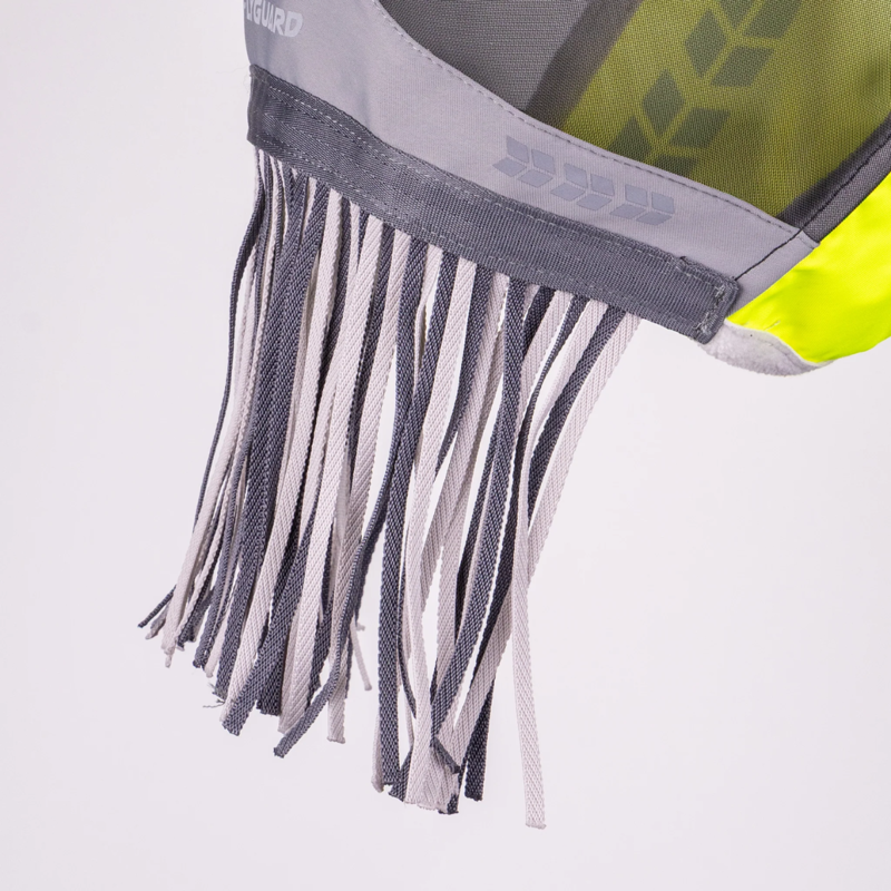 Shires FlyGuard Pro Hi-Viz Fine Mesh Fly Mask with Ears and Nose Fringe - Yellow-3