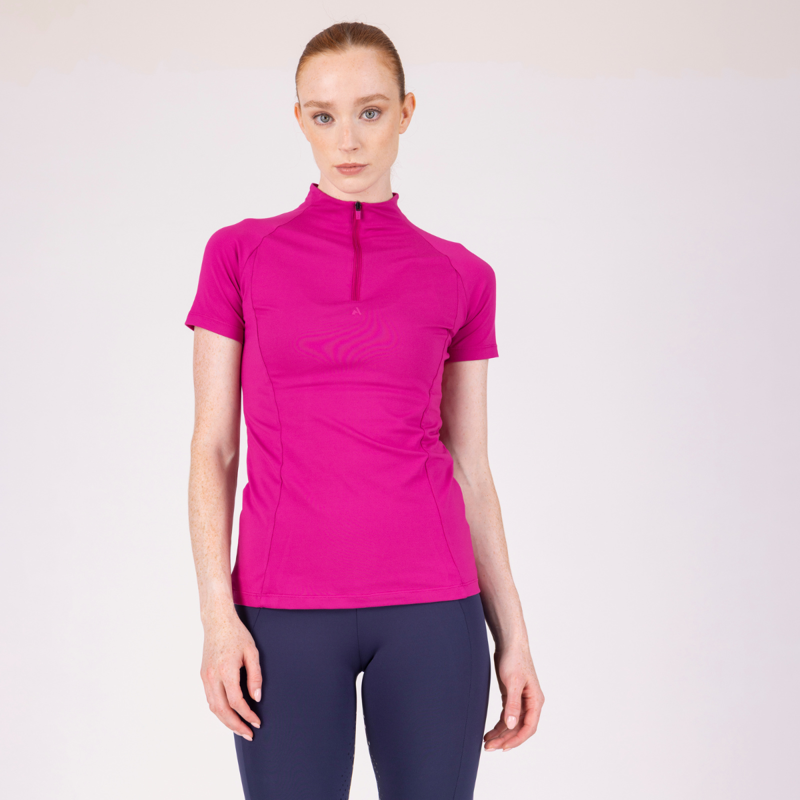 Aubrion React Short Sleeve Base Layer - Fuchsia-1