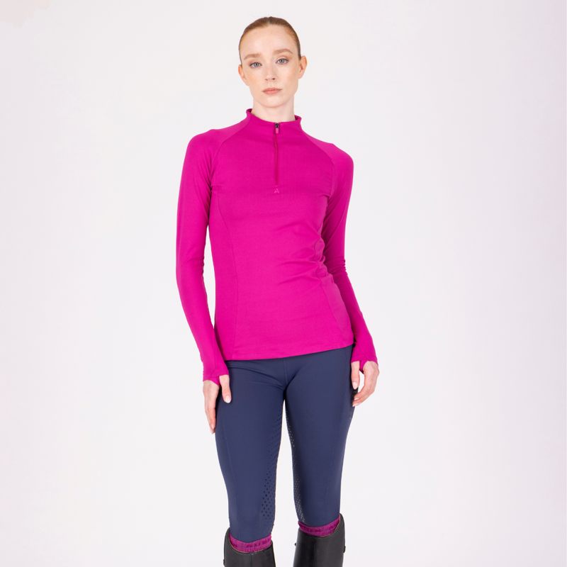Aubrion React Long Sleeve Base Layer - Fuchsia-2