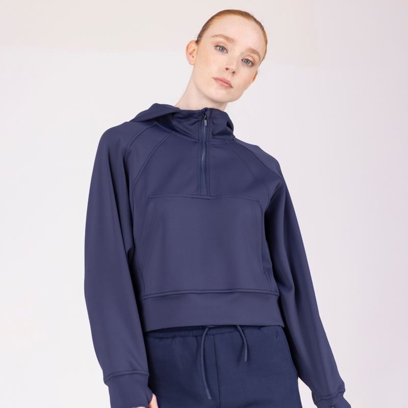 Aubrion React Quarter Zip Hoodie - Midnight-1