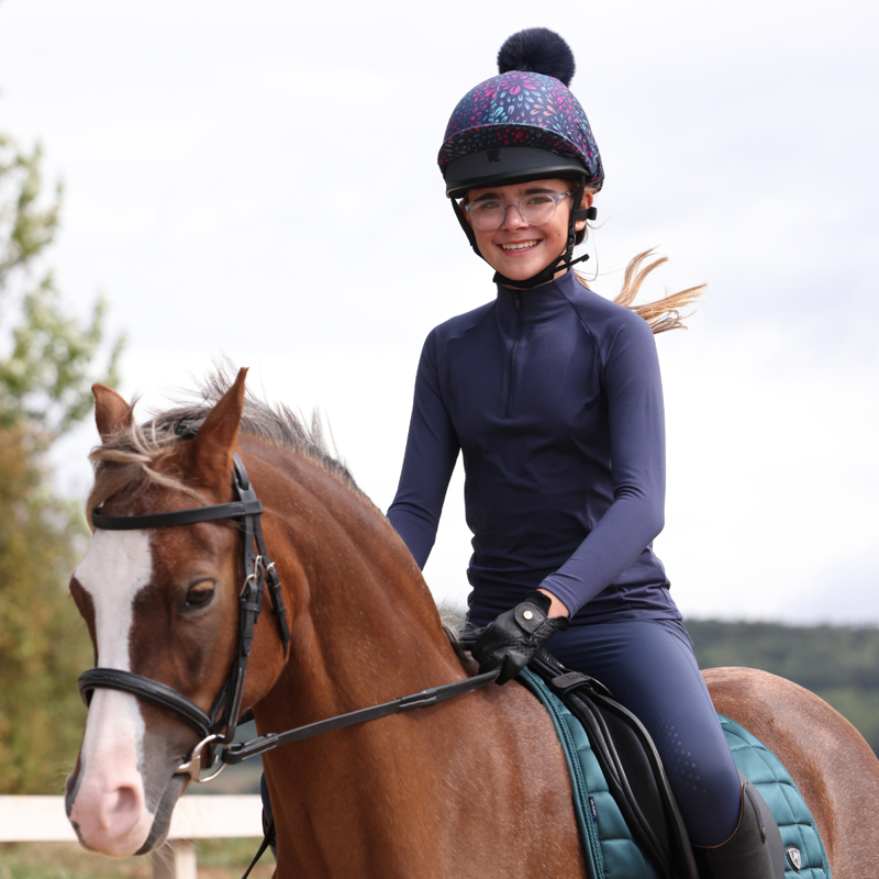 Aubrion Young Rider React Long Sleeve Base Layer - Midnight-4