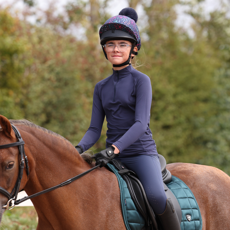 Aubrion Young Rider React Long Sleeve Base Layer - Midnight-3