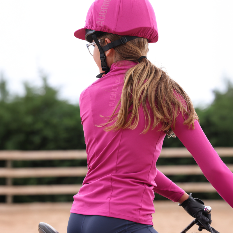 Aubrion Young Rider React Long Sleeve Base Layer - Fuchsia-7