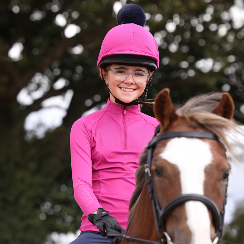 Aubrion Young Rider React Long Sleeve Base Layer - Fuchsia-6