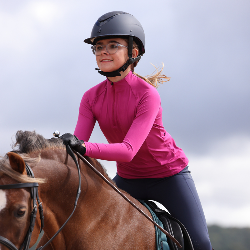 Aubrion Young Rider React Long Sleeve Base Layer - Fuchsia-3