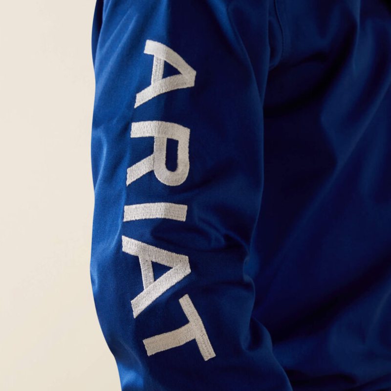 Ariat Youth Team Logo Twill Classic Fit Shirt - Ultramarine/White-3