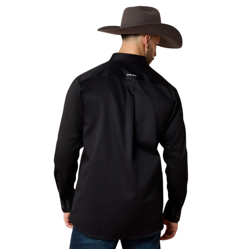 Ariat Men's Team Logo Twill Fitted Shirt - Black/White-1