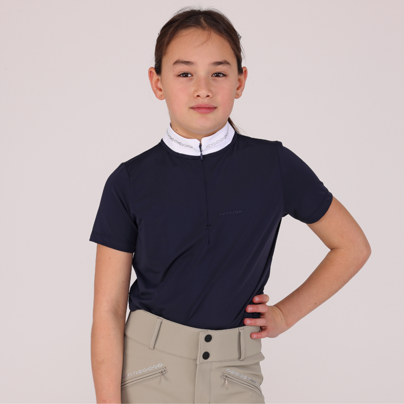 Aubrion Young Rider Optima LX Show Shirt - Navy-5