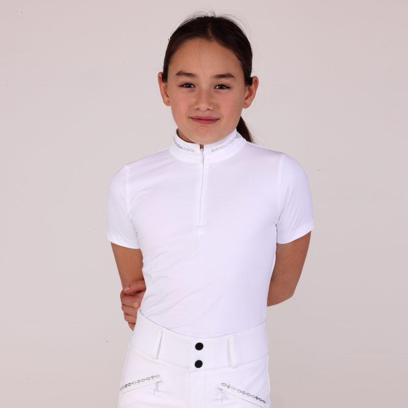 Aubrion Young Rider Optima LX Show Shirt - White-4