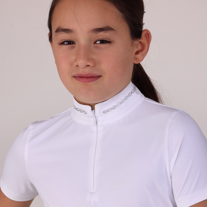 Aubrion Young Rider Optima LX Show Shirt - White-5