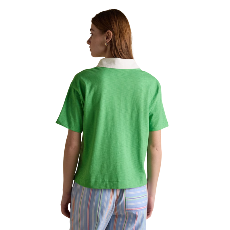 Joules Ladies Leighton Jonty Fox Rugby Shirt - Green-1