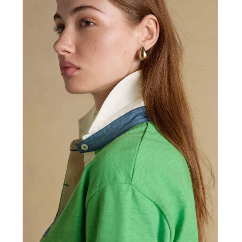 Joules Ladies Leighton Jonty Fox Rugby Shirt - Green-3