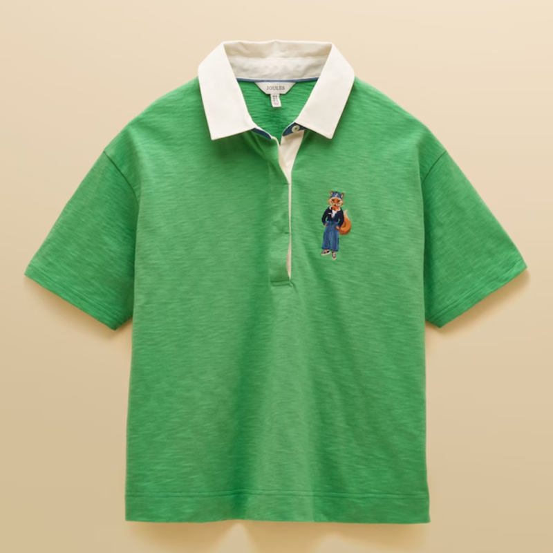 Joules Ladies Leighton Jonty Fox Rugby Shirt - Green-6
