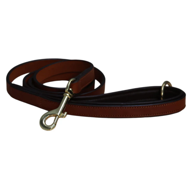 Mackey Padded Dog Lead - Tan/Brown