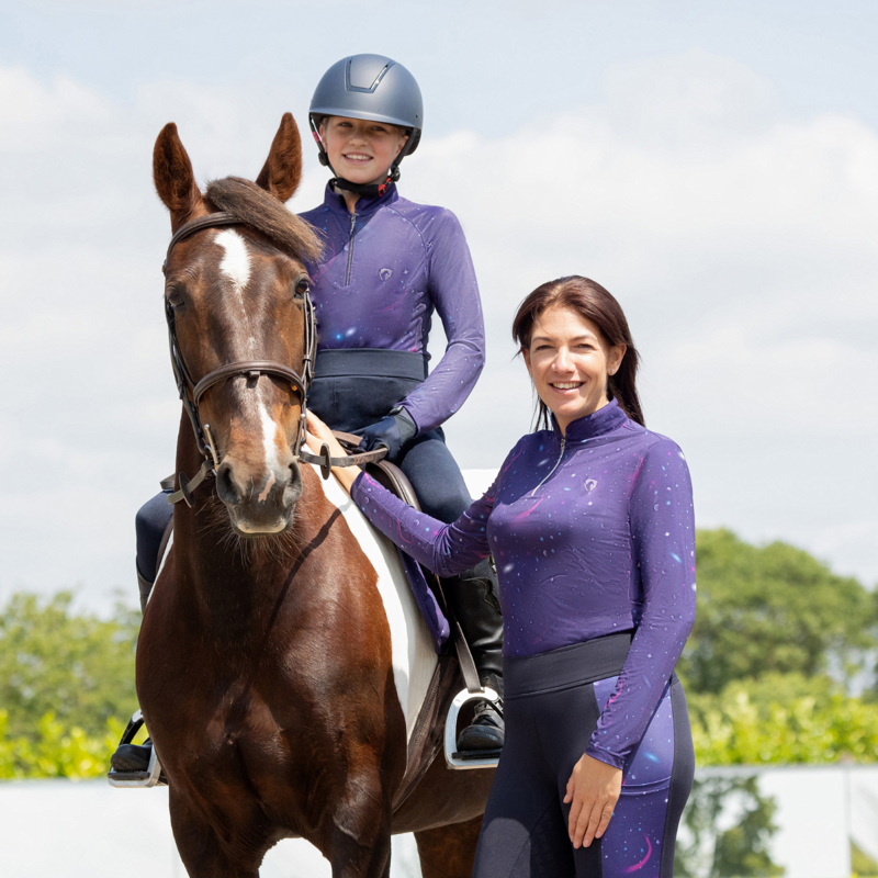 Hy Equestrian Elevate Out of this World Base Layer - Navy/Magenta-3